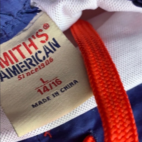 Smith’s American Boy Swim Trucks red and blue navy boy size large board shorts - Picture 2 of 7